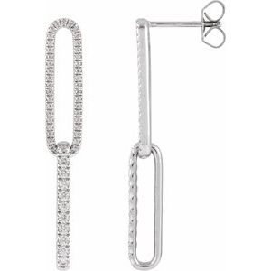 14K 1/2 CTW Lab-Grown Diamond Elongated Link Earrings