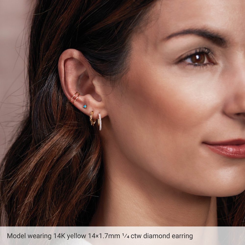 14k Lab-Grown Diamond Hoop Earrings