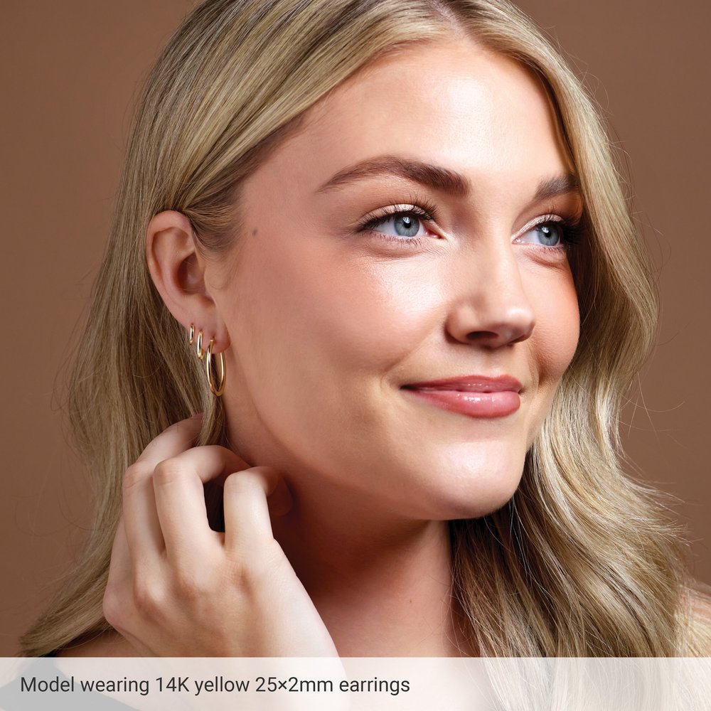 14K Hoop Earrings 4mm wide