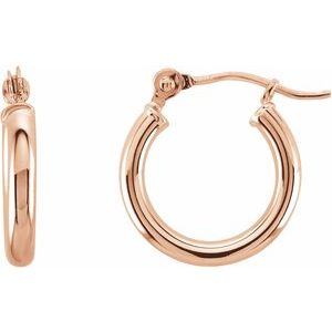 14K Hoop Earrings 2mm wide