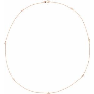 14K Lab-Grown Diamond 3-5-7 Station 18" Necklace