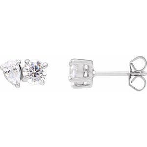 14K Yellow 1 1/6 CTW Lab-Grown Diamond Two-Stone Stud Earrings 5 X 3.5 Mm