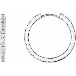 14k Lab-Grown Diamond Hoop Earrings
