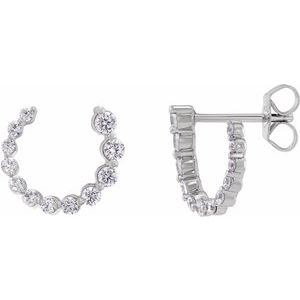 Pair Lab-Grown/Natural Diamond/  Front-Back Earrings