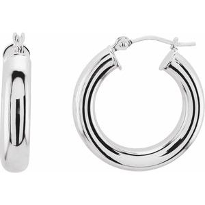 14K Hoop Earrings 4mm wide