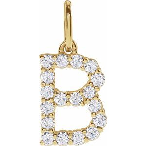 Lab-Grown Diamond Initial Pendant/Necklace