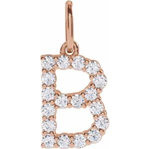 Lab-Grown Diamond Initial Pendant/Necklace