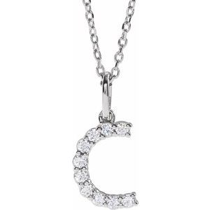 Lab-Grown Diamond Initial Pendant/Necklace