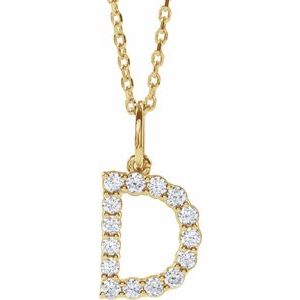 Lab-Grown Diamond Initial Pendant/Necklace