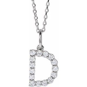 Lab-Grown Diamond Initial Pendant/Necklace