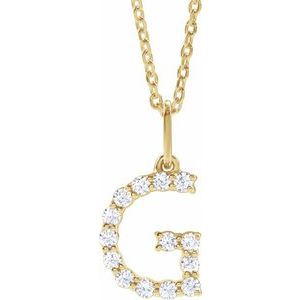Lab-Grown Diamond Initial Pendant/Necklace
