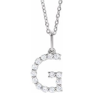 Lab-Grown Diamond Initial Pendant/Necklace