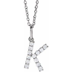 Lab-Grown Diamond Initial Pendant/Necklace