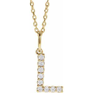 Lab-Grown Diamond Initial Pendant/Necklace
