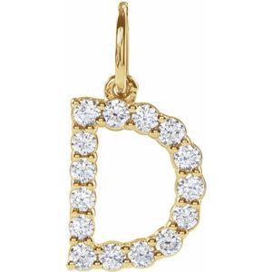 Lab-Grown Diamond Initial Pendant/Necklace