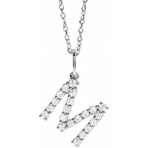 Lab-Grown Diamond Initial Pendant/Necklace