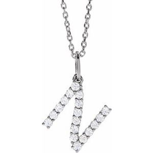 Lab-Grown Diamond Initial Pendant/Necklace