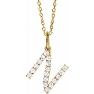 Lab-Grown Diamond Initial Pendant/Necklace