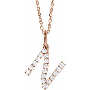 Lab-Grown Diamond Initial Pendant/Necklace