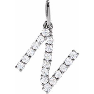 Lab-Grown Diamond Initial Pendant/Necklace