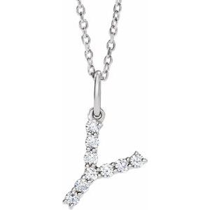 Lab-Grown Diamond Initial Pendant/Necklace