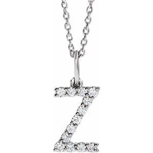 Lab-Grown Diamond Initial Pendant/Necklace
