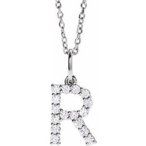Lab-Grown Diamond Initial Pendant/Necklace