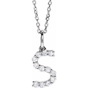Lab-Grown Diamond Initial Pendant/Necklace