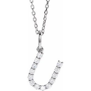 Lab-Grown Diamond Initial Pendant/Necklace