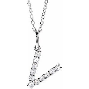 Lab-Grown Diamond Initial Pendant/Necklace