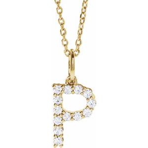 Lab-Grown Diamond Initial Pendant/Necklace
