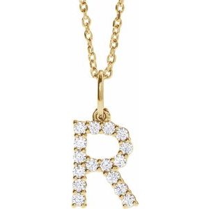 Lab-Grown Diamond Initial Pendant/Necklace