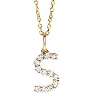Lab-Grown Diamond Initial Pendant/Necklace