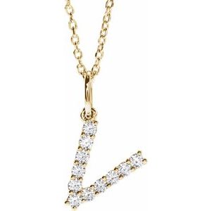 Lab-Grown Diamond Initial Pendant/Necklace