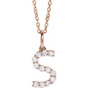 Lab-Grown Diamond Initial Pendant/Necklace