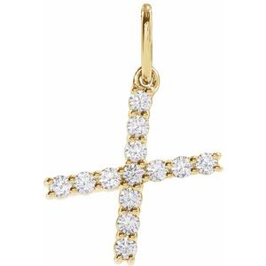 Lab-Grown Diamond Initial Pendant/Necklace