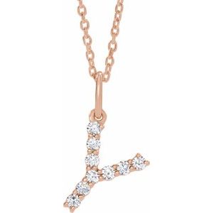 Lab-Grown Diamond Initial Pendant/Necklace