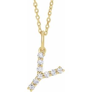 Lab-Grown Diamond Initial Pendant/Necklace