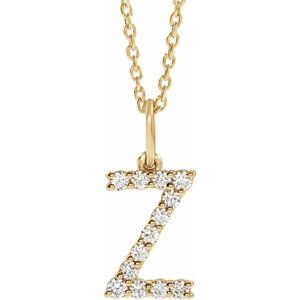 Lab-Grown Diamond Initial Pendant/Necklace