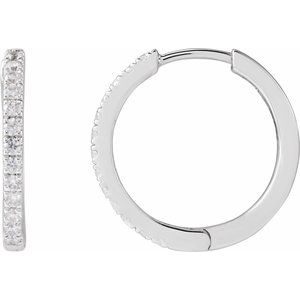 14k Lab-Grown Diamond Hoop Earrings