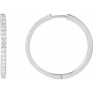 14k Lab-Grown Diamond Hoop Earrings