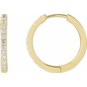 14k Lab-Grown Diamond Hoop Earrings