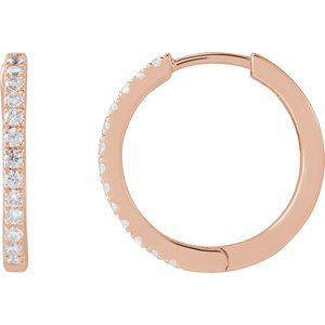 14k Lab-Grown Diamond Hoop Earrings