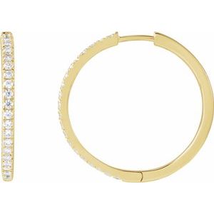 14k Lab-Grown Diamond Hoop Earrings