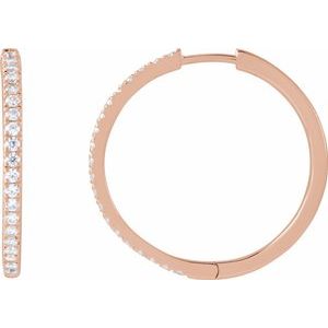 14k Lab-Grown Diamond Hoop Earrings