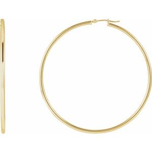 14K Hoop Earrings 2mm wide