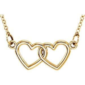 Tiny Posh® Double Heart 16-18" Necklace