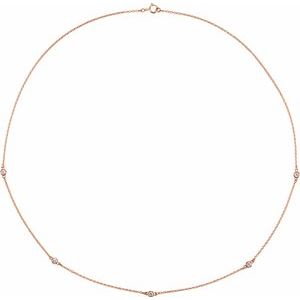14K Lab-Grown Diamond 3-5-7 Station 18" Necklace