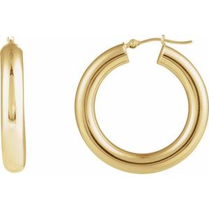 14K Hoop Earrings 5mm wide