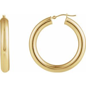 14K Hoop Earrings 5mm wide